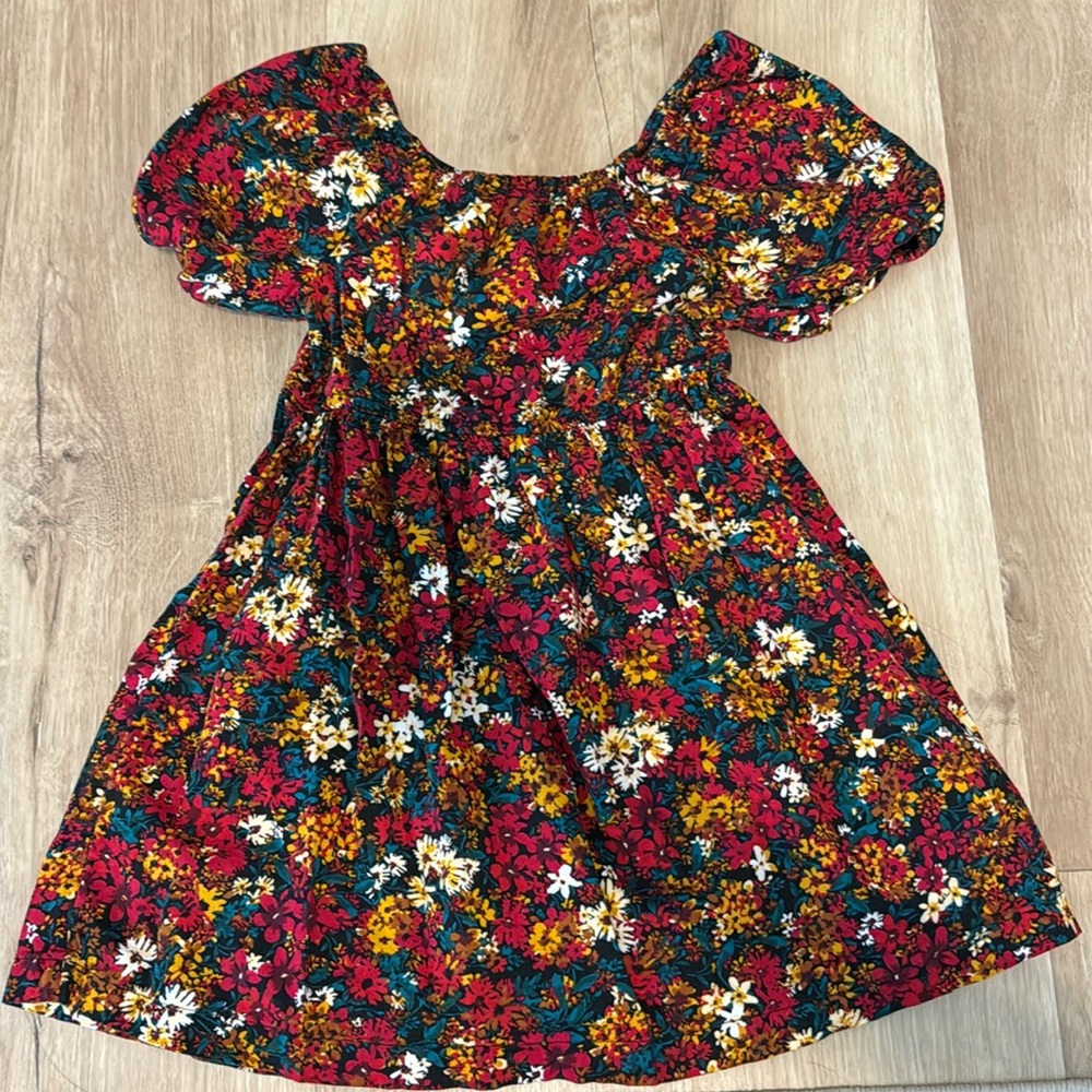 Old Navy floral print puff sleeve dress
